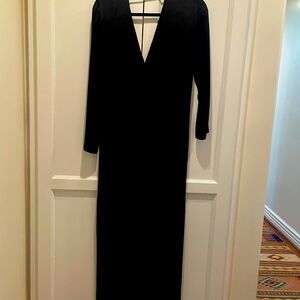 Black deep v evening dress